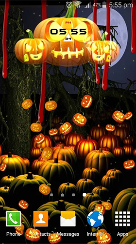 Halloween: Chrono  - télécharger gratuit un fond d'écran animé Avec l'heure pour le portable.