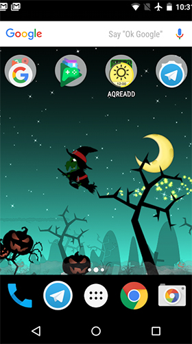 Planète d'une petite sorcière   - télécharger gratuit un fond d'écran animé Fantasy pour le portable.