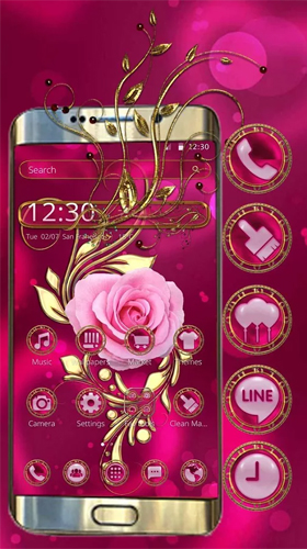 Rose de luxe vintage  - télécharger gratuit un fond d'écran animé Avec l'heure pour le portable.
