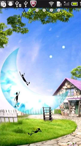 Toboggan de lune  - télécharger gratuit un fond d'écran animé Fantasy pour le portable.