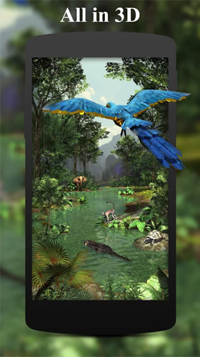 Forêt tropique 3D  - télécharger gratuit un fond d'écran animé Animaux pour le portable.