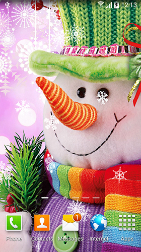 Bonhomme de neige  - télécharger gratuit un fond d'écran animé Vacances pour le portable.