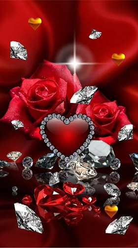 Diamants de Saint-Valentin  - télécharger gratuit un fond d'écran animé Fleurs pour le portable.
