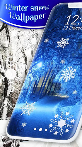 Neige d'hiver   - télécharger gratuit un fond d'écran animé Avec l'heure pour le portable.