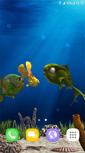 Télécharger Poissons d'aquarium 3D , fond d'écran animé gratuit pour Android sur le bureau. 