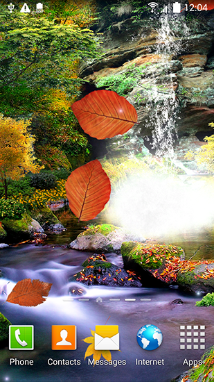 Cascade d'autumn 3D - télécharger gratuit un fond d'écran animé Paysage pour le portable.