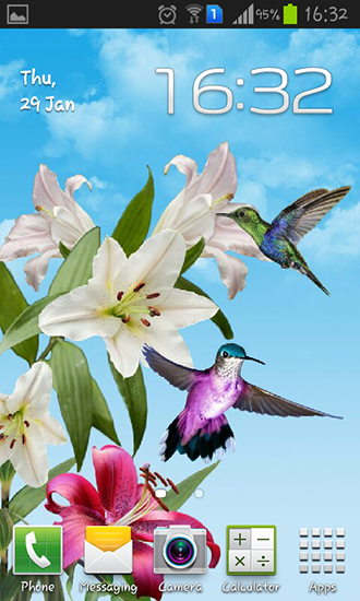 Oiseaux - télécharger gratuit un fond d'écran animé Fleurs pour le portable.