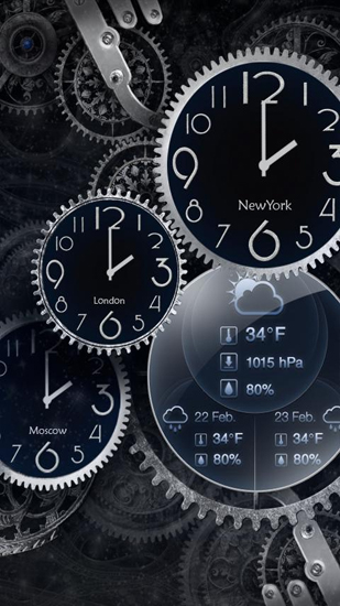 Télécharger Horloge noire  , fond d'écran animé gratuit pour Android sur le bureau. 