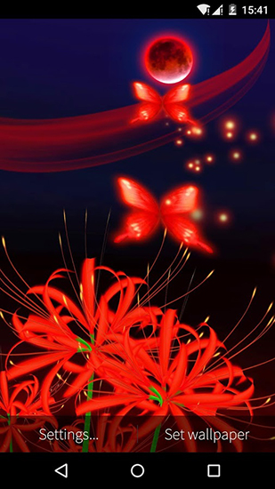 Papillons et fleurs 3D - télécharger gratuit un fond d'écran animé Fleurs pour le portable.