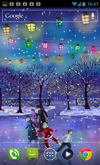 Patinoire de Noёl  - télécharger gratuit un fond d'écran animé Vacances pour le portable.