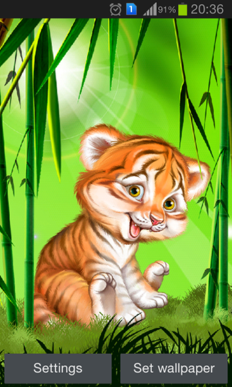 Télécharger gratuitement le fond d'écran animé Petit tigre aimable sur les portables et les tablettes Android.