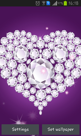 Coeurs de diamant - télécharger gratuit un fond d'écran animé Vacances pour le portable.