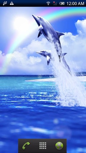 Le dauphin bleu  - télécharger gratuit un fond d'écran animé Paysage pour le portable.
