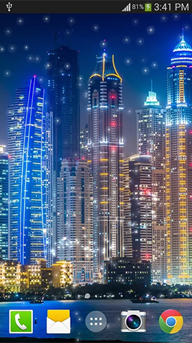 Télécharger Nuit de Dubai , fond d'écran animé gratuit pour Android sur le bureau. 