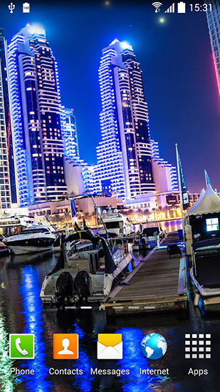 Télécharger gratuitement le fond d'écran animé Dubai de nuit  sur les portables et les tablettes Android.