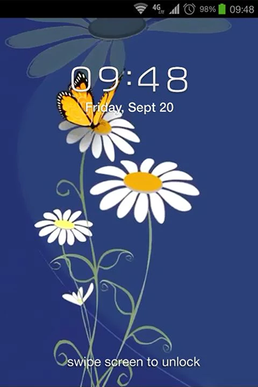 Fleurs et papillons  - télécharger gratuit un fond d'écran animé Plantes pour le portable.