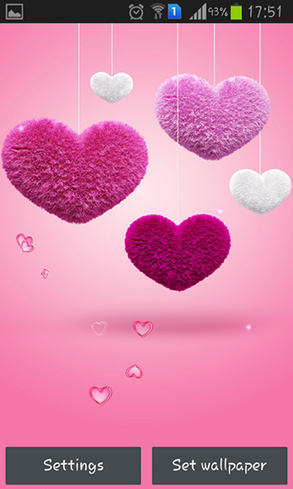 Coeurs péluchés  - télécharger gratuit un fond d'écran animé Interactif pour le portable.
