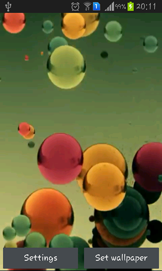 Boules colorées volantes  - télécharger gratuit un fond d'écran animé pour le portable.