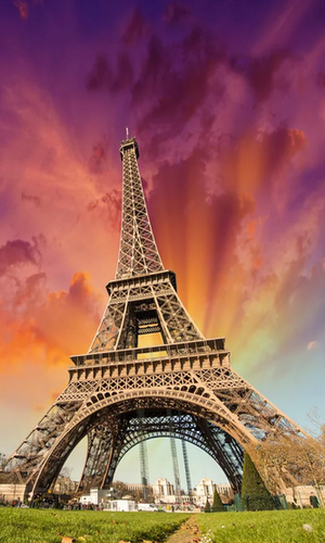 Paris ensoleillé  - télécharger gratuit un fond d'écran animé Architecture pour le portable.