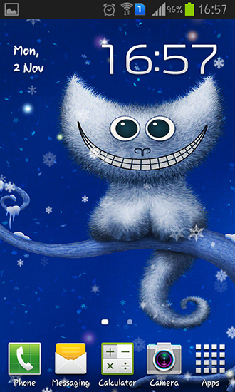 Chaton amusant de Noёl et son sourire - télécharger gratuit un fond d'écran animé Animaux pour le portable.