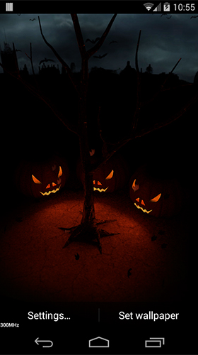 Télécharger Nuit d'Halloween 3D , fond d'écran animé gratuit pour Android sur le bureau. 