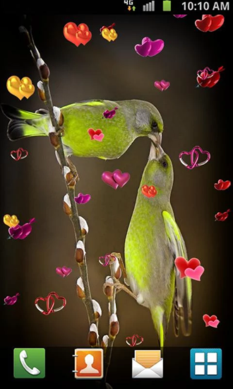 Télécharger gratuitement le fond d'écran animé Amour: Oiseaux sur les portables et les tablettes Android.