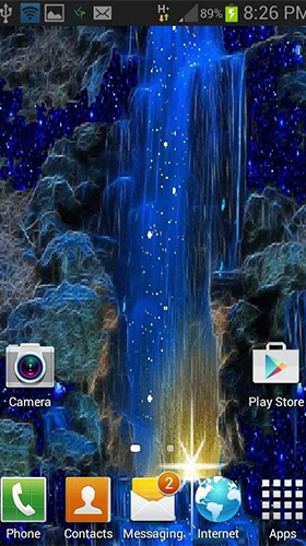 Télécharger Cascade magique bleue , fond d'écran animé gratuit pour Android sur le bureau. 