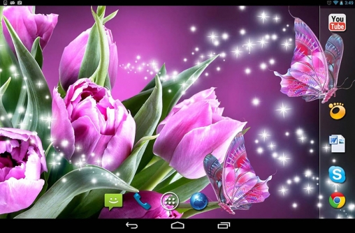 Papillons magiques  - télécharger gratuit un fond d'écran animé Fleurs pour le portable.