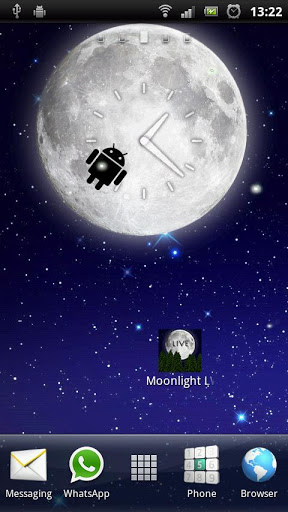 La lumière de la Lune - télécharger gratuit un fond d'écran animé Avec l'heure pour le portable.