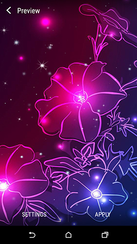 Télécharger gratuitement le fond d'écran animé Fleurs de néon  sur les portables et les tablettes Android.