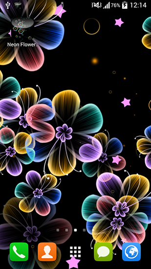 Fleurs de néon  - télécharger gratuit un fond d'écran animé Fleurs pour le portable.