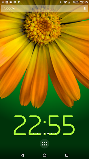 Fleur tournante  - télécharger gratuit un fond d'écran animé Avec l'heure pour le portable.