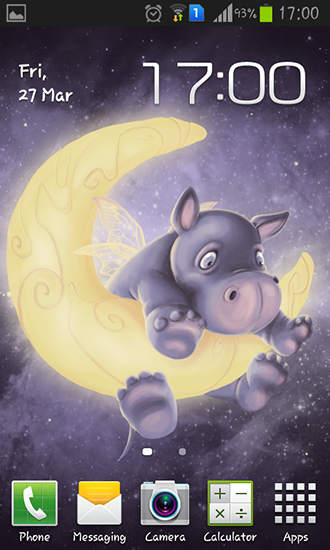 Hippo somnolent - télécharger gratuit un fond d'écran animé Animaux pour le portable.
