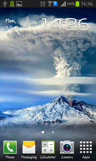 Fumée du volcan  - télécharger gratuit un fond d'écran animé Paysage pour le portable.