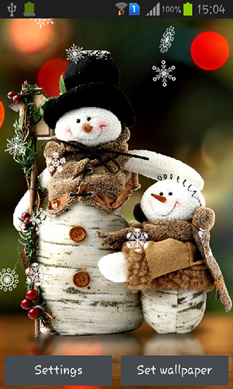 Bonhomme de neige  - télécharger gratuit un fond d'écran animé Vacances pour le portable.