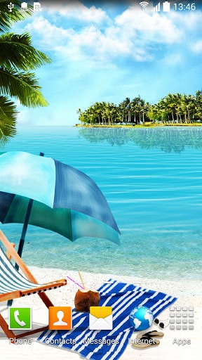 La plage d`été  - télécharger gratuit un fond d'écran animé pour le portable.