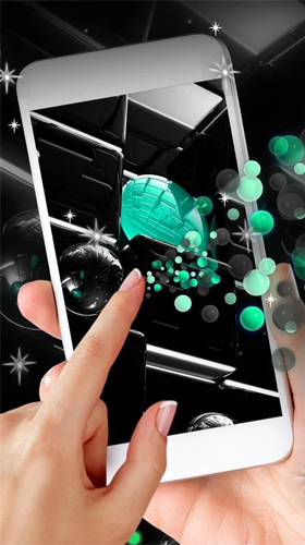 Télécharger Boule technologique de néon en verre , fond d'écran animé gratuit pour Android sur le bureau. 