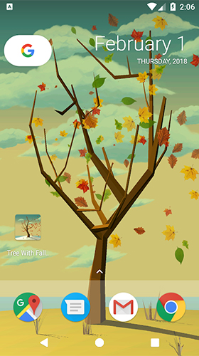 Télécharger Arbre avec des feuilles tombantes , fond d'écran animé gratuit pour Android sur le bureau. 