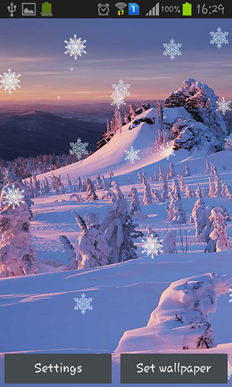 Coucher d'hiver du soleil  - télécharger gratuit un fond d'écran animé Paysage pour le portable.