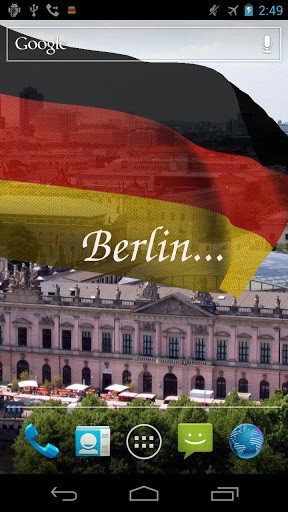 Télécharger 3D drapeau d`Allemagne, fond d'écran animé gratuit pour Android sur le bureau. 
