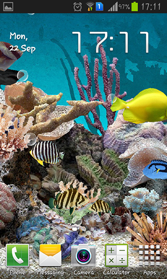 Télécharger Aquarium 3D, fond d'écran animé gratuit pour Android sur le bureau. 
