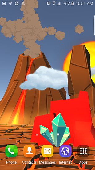 Télécharger Volcan de cartoon 3D , fond d'écran animé gratuit pour Android sur le bureau. 