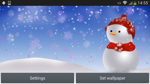 Télécharger Bonhomme de neige de Noёl , fond d'écran animé gratuit pour Android sur le bureau. 