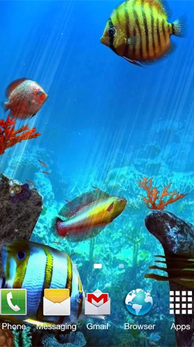 La capture d'écran Aquarium avec les amphiprions 3D  pour le portable et la tablette.