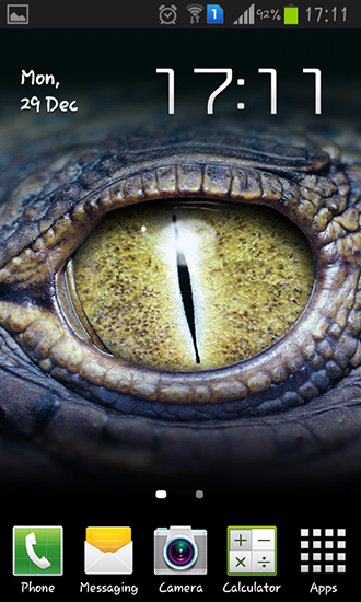Télécharger Les yeux du crocodile , fond d'écran animé gratuit pour Android sur le bureau. 