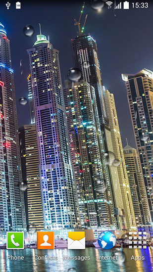 Télécharger Dubai de nuit , fond d'écran animé gratuit pour Android sur le bureau. 