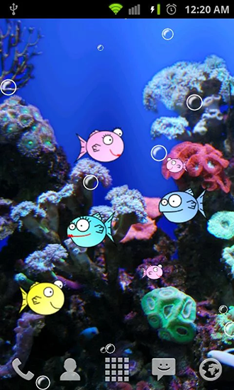Télécharger Aquarium rond, fond d'écran animé gratuit pour Android sur le bureau. 