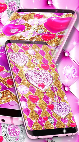 La capture d'écran Coeurs d'or élégants de diamants  pour le portable et la tablette.