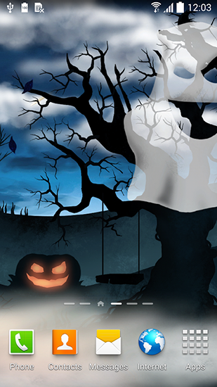 Télécharger Nuit de Halloween, fond d'écran animé gratuit pour Android sur le bureau. 