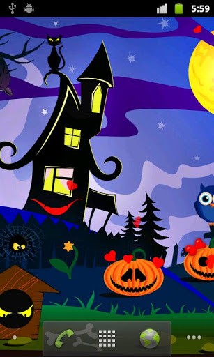 Télécharger La citrouille de Halloween, fond d'écran animé gratuit pour Android sur le bureau. 